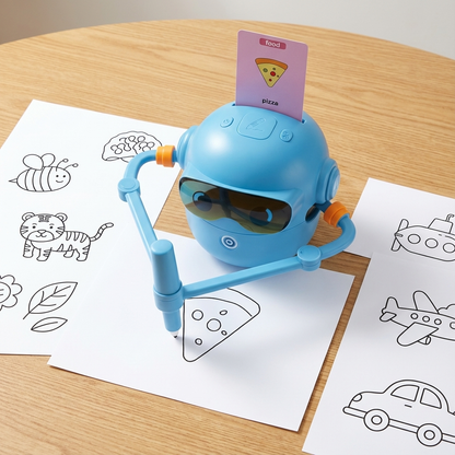 Mineo prêt à dessiner avec carte insérée, déclencheur d’imagination pour les enfants.